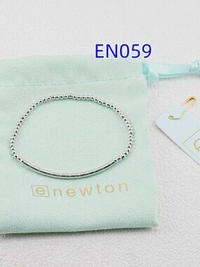 Enewton Platinum Faceted Curved Tube Bead Bracelet